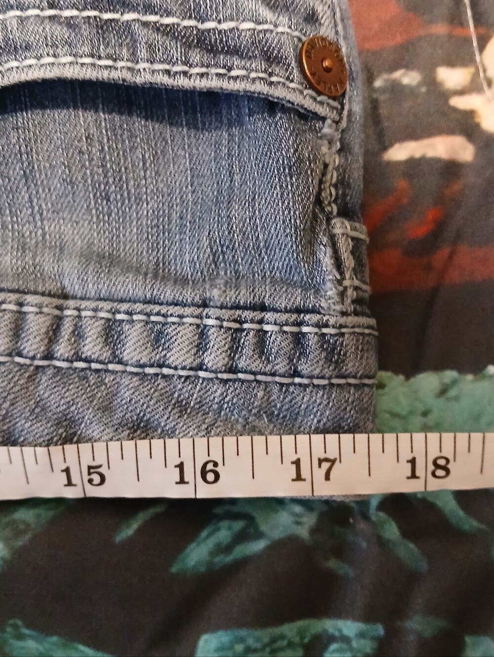 Harley Davidson Bootcut Jeans Womens Size 12 Medium Wash Flap Pocket Y2K - Picture 10 of 14